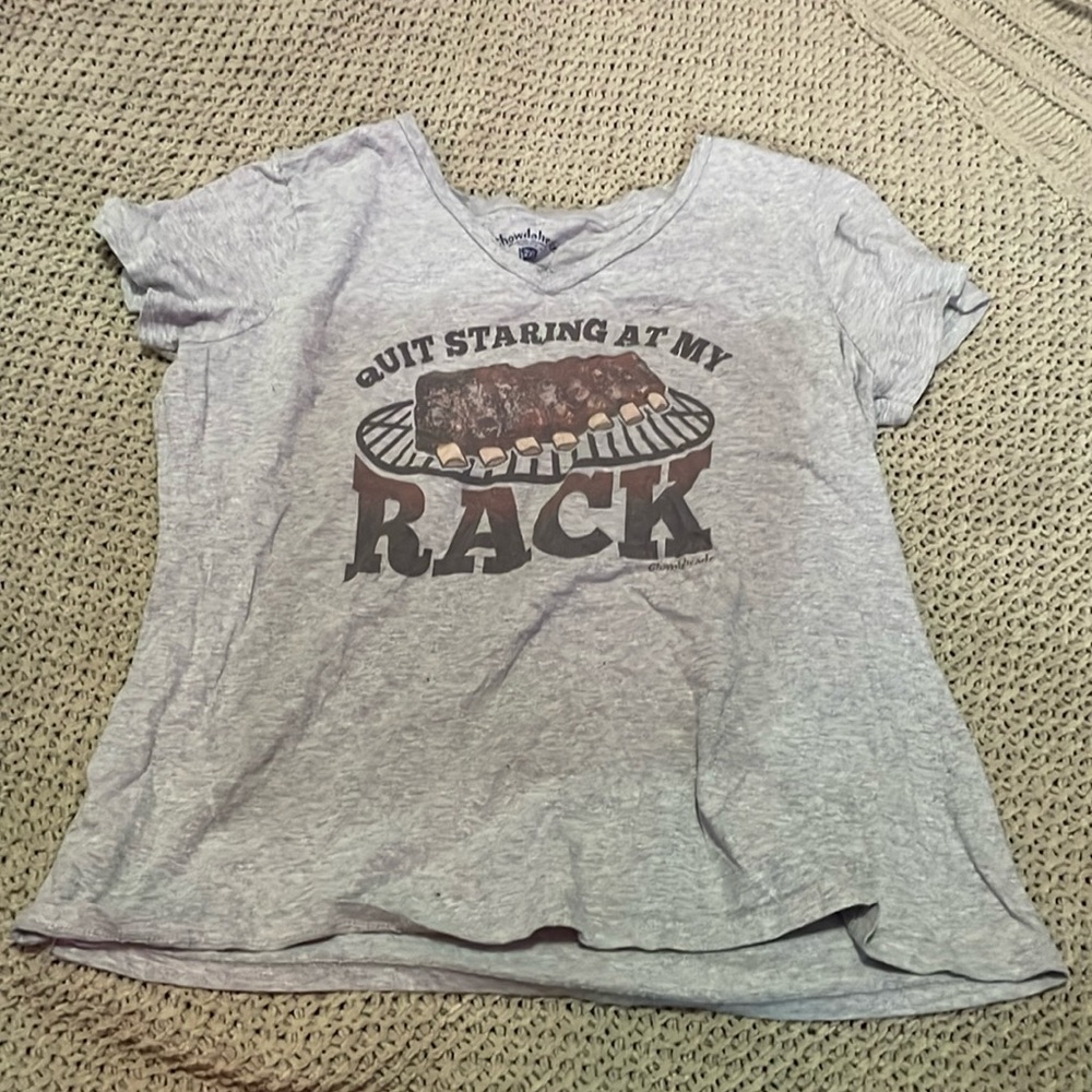 Quit staring at my rack bbq shirt xxl